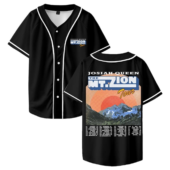 Josiah Queen The Mt Zion Tour 2026 Baseball Jersey Short Sleeve Button-up Shirts Women Men Streetwear Tops