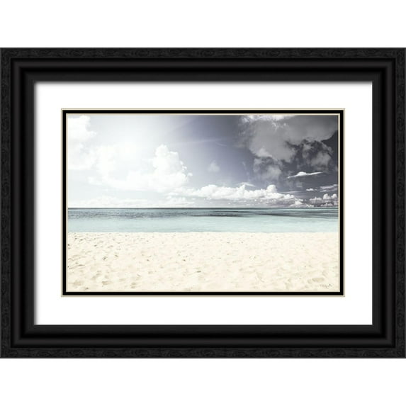 Sophie 6 18x13 Black Ornate Wood Framed with Double Matting Museum Art Print Titled - Beach Day