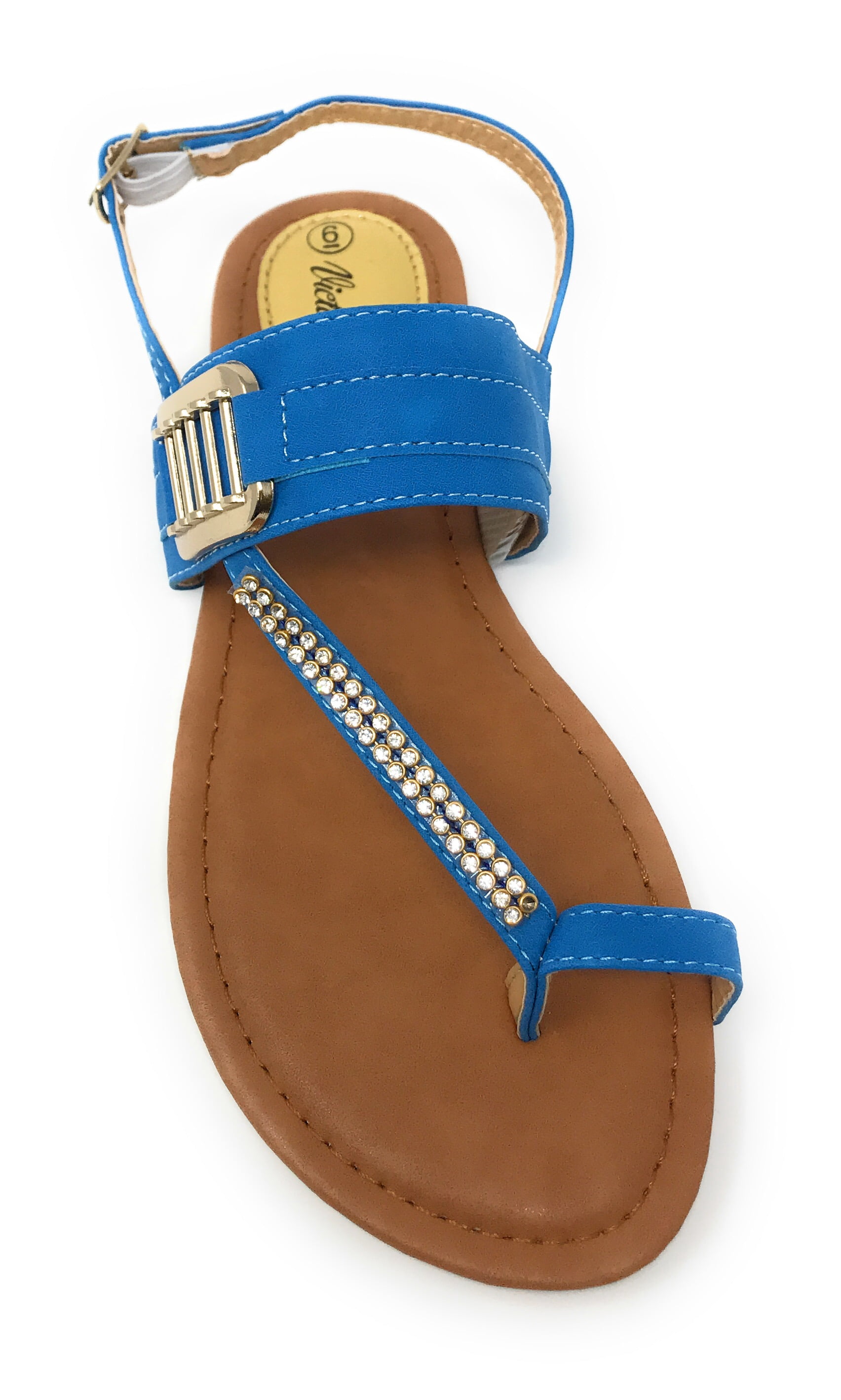 Victoria K Women's Side Buckle and Rhinestone Sandals