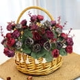 thumbnail image 6 of 21‑Head Artificial Diamond Rose Bouquets, Autumn Color Faux Roses for Wedding and Home Staircase Decor, Real Touch Fake Floral Centerpieces for Indoor Decoration, 11.8in/30cm, C, 6 of 8