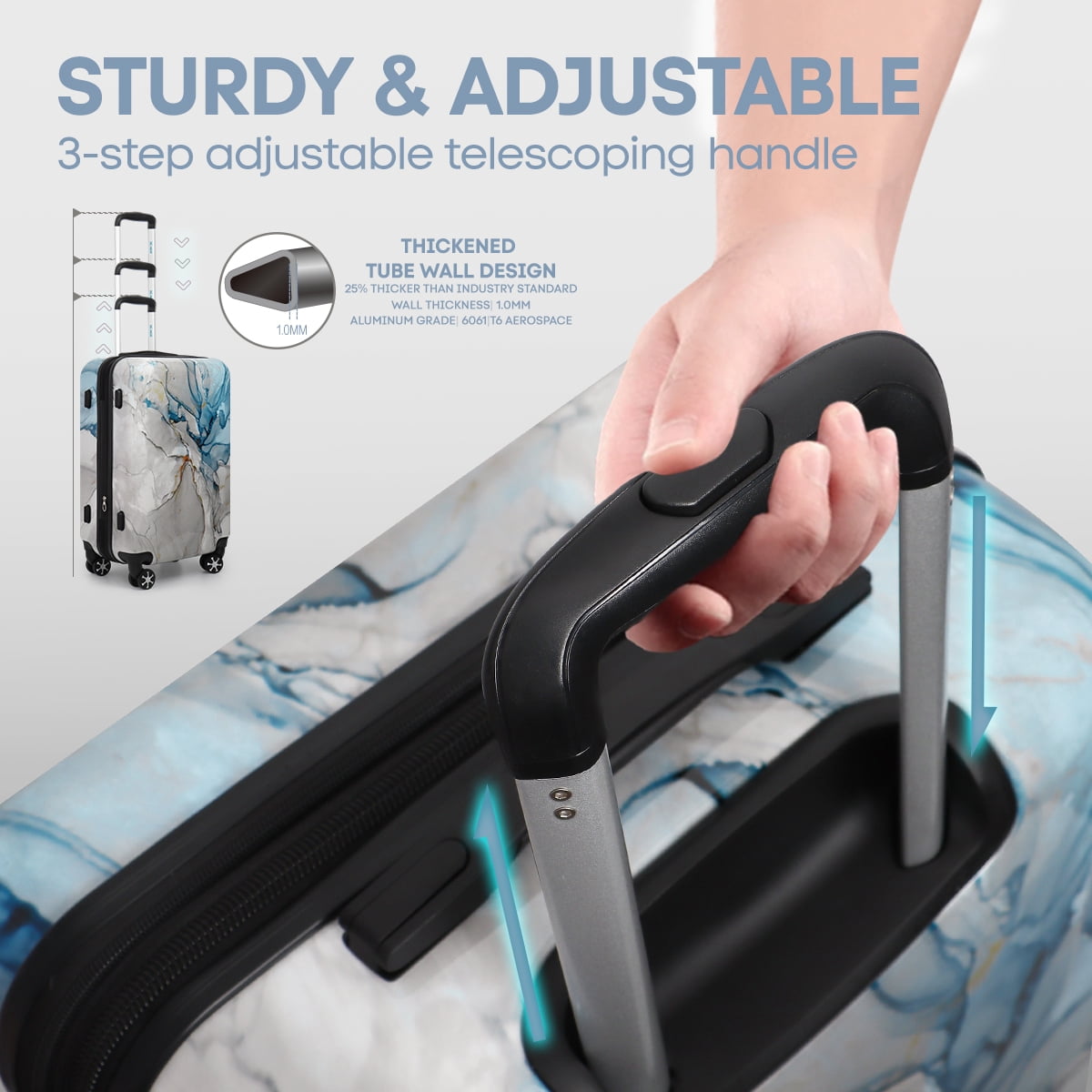 28 Inch Large Checked Luggage Expandable Suitcase with Spinner Wheels & TSA Lock Lightweight Durable PC Hardshell Rolling Suitcase,0028#19