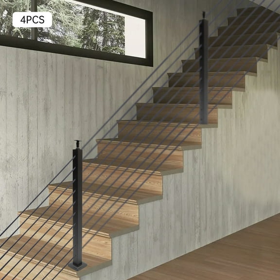 High-Quality 304 Stainless Steel Cable Railing Post for Decks, Stairs, Balconies - Rustproof, Easy Installation, Stylish T-Shape, 220lbs Load Capacity