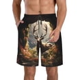 thumbnail image 1 of Balery Enchanted Deer In Cave Traje de Baño Estilo Hawaiano para Hombre, Shorts de Secado Rápido con Bolsillos-X-Large, 1 of 6