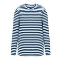 thumbnail image 5 of hxobax Striped Long Sleeve Tops Womens Fall Pullover Shirts Casual Round Neck Tunic Tshirts Blouses, 5 of 7