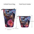 thumbnail image 2 of Picia Realistic Flower Turtle Print Telescopic Pencil Case, Telescopic Pen Holder Telescopic Pencil Pouch Bag Stationery Pencil Case Box Storage Organizer Makeup Bag, 2 of 6