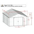 thumbnail image 4 of Arrow Classic 12 x 14 x 8 ft Flute Grey Steel Storage Shed, 4 of 20