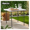 thumbnail image 2 of Multipurpose Banquet Squared Table Lightweight Folding Durable Desk with Secure Base for Indoor and Outdoor Events, 34 Inch, White, 2 of 9