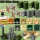 thumbnail image 4 of Bloques de construcción de barril de petróleo militar de la Segunda Guerra Mundial, figuras de soldados del ejército, accesorios de infantería de guerra, carpa, valla, caja de armas, barril, ladrillos, 4 of 5