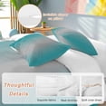 thumbnail image 2 of 3 Piece Teal Grey Ombre Duvet Cover Set Full Size, Microfiber Comforter/Quilt Cover with Corner Ties and 2 Pillowcases, Gradient Contemporary Abstract Art All Season Soft Bedding with Zipper Closure, 2 of 8