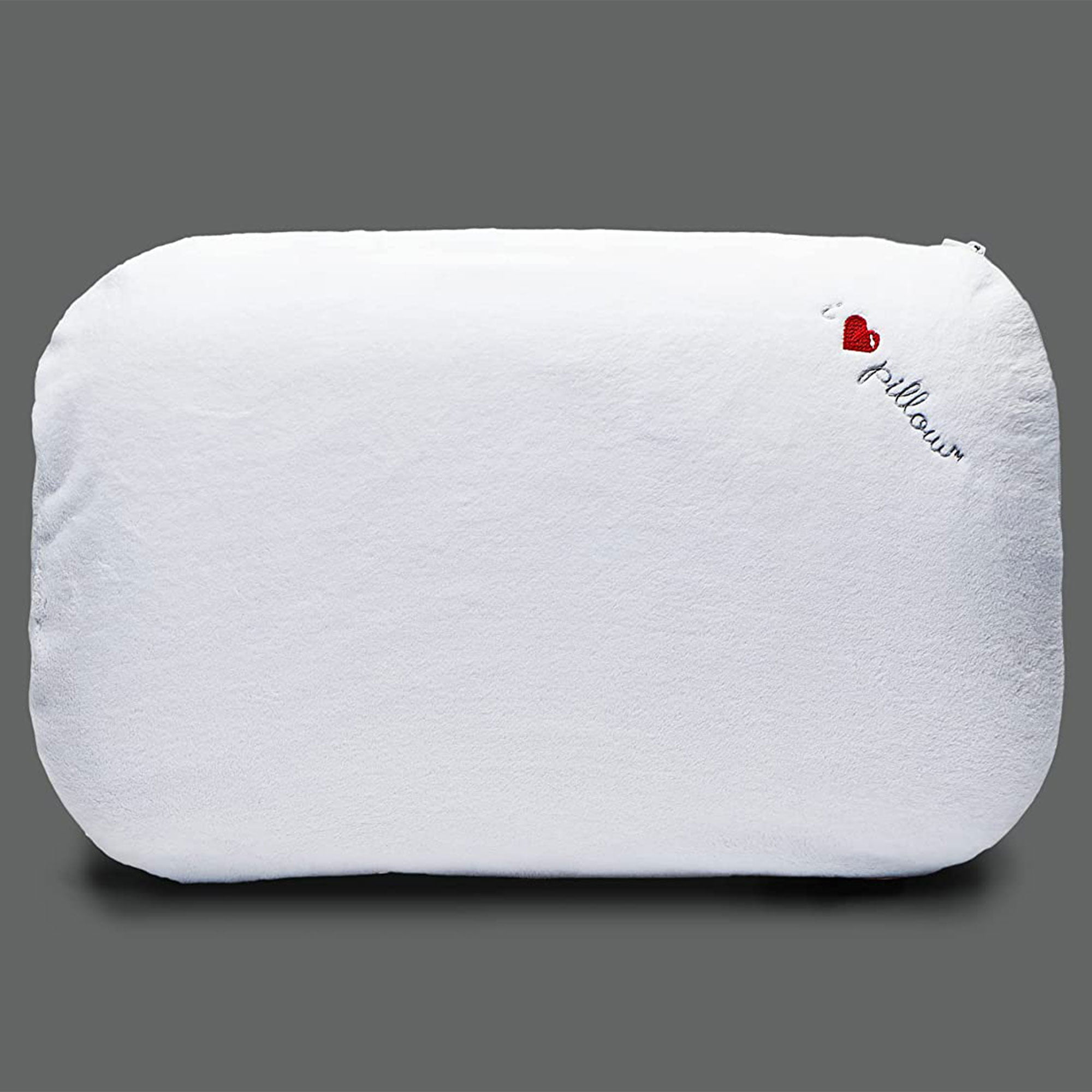 I Love Pillow Ergonomic Contour Sleeping Pillow with Cover White Queen Sized 
