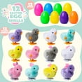thumbnail image 2 of Joyfy 12 Pcs Easter Eggs Filled with Wind-up Toys,Colorful Egg Wind-Up Jumping Chicks and Bunnies for Kids Basket Stuffer, Hunt, Party Favors, Classroom Prize, 2 of 7