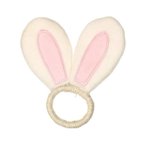 Servilleteros de conejito de Pascua con orejas rosas, 10 x 4 cm, ideales para primavera, bodas, cenas, banquetes y cumpleaños.