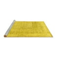 thumbnail image 2 of Ahgly Company Machine Washable Indoor Round Abstract Yellow Contemporary Area Rugs, 4' Round, 2 of 4