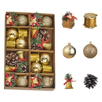Darzheoy 24Pcs Christmas Balls Ornaments Christmas Decorations Christmas Ball Bell Gift Pack Drum Set Christmas Tree Pendant