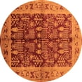 thumbnail image 1 of Ahgly Company Indoor Round Oriental Orange Industrial Area Rugs, 8' Round, 1 of 4