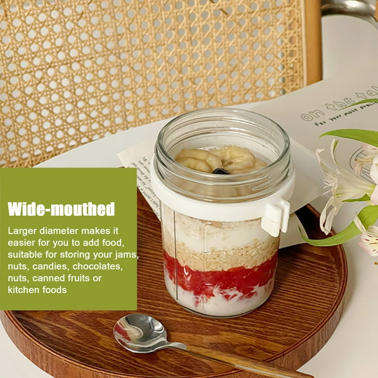 3 Pack Overnight Oats Jars Cereal Milk Container On The Go