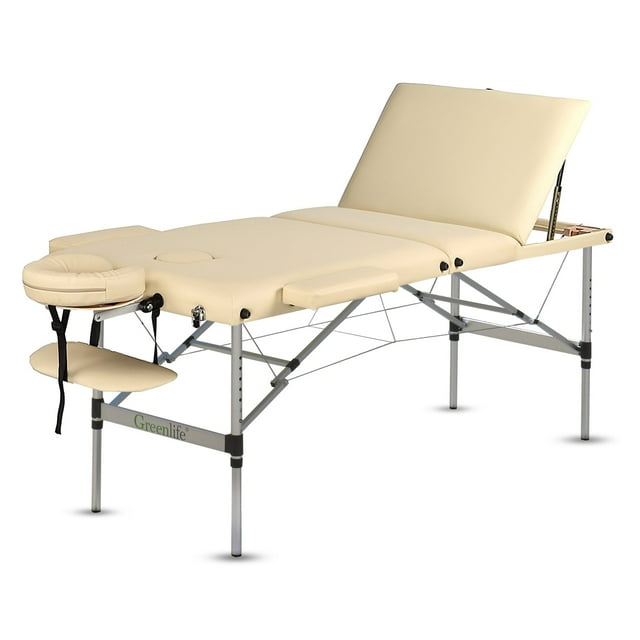 GreenLife® Table de Massage Portable de Luxe en Aluminium Super Stable à 3 Sections de 5 Pouces - MTA132