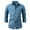 Light Blue, variant on Mens Casual Button Down Denim Shirts Long Sleeve Untucked Stretch Wrinkle-Free Dressy Causal Shirt Blouses