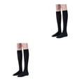 thumbnail image 2 of Guardurnaity Calcetín largo para mujer, calcetines altos hasta el muslo, Sexy, Color sólido, Cosplay JK, medias finas por encima de la rodilla, Negro 2piezas, 2 of 6