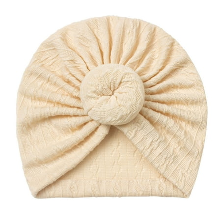 

LBECLEY Baby Girl Toboggan Toddler Baby Boys Girls Solid Cap Beaniess Knotted Elastics Turban Hat Baby Boy Outfit and Hat Essentials Baby Gifts Beige One Size