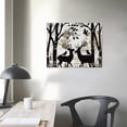 thumbnail image 4 of Nawypu   Wild Animal Canvas Wall Art Black Bear Deer Moose Family in Forest Rustic Wood Painting Picture Abstract Artwork Prints for Home Farmhouse Bathroom Decor Framed Ready to Hang, 4 of 5