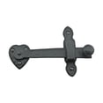 thumbnail image 4 of Renovators Supply Black Wrought Iron Gate Flip Latch Decorative Antique Heart Style Medium to Light Duty 4" Tall Flip Door Locks Rust Resistant Latches w/Screws Pack of 6, 4 of 11