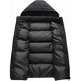 thumbnail image 3 of Chaleco acolchado de invierno para hombre con capucha extraíble para exteriores, 3 of 5