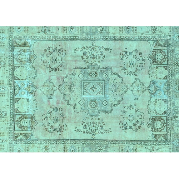 Ahgly Company Indoor Rectangle Abstract Light Blue Modern Area Rugs, 8' x 10'