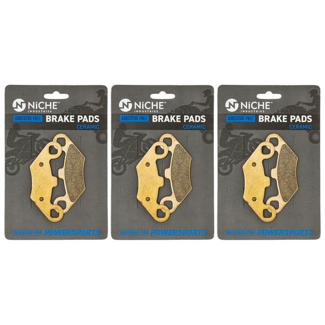 Niche Ceramic Front Rear Brake Pad Set for Polaris Sportsman 450 ATV 3 Pack 519-KPA2327D