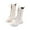 White, variant on Xfvqtps Girls Mid Calf Boots Lace up Side Zipper Chunky Sole Flatform Low Heel Leather Fashion Ankle Boots Black