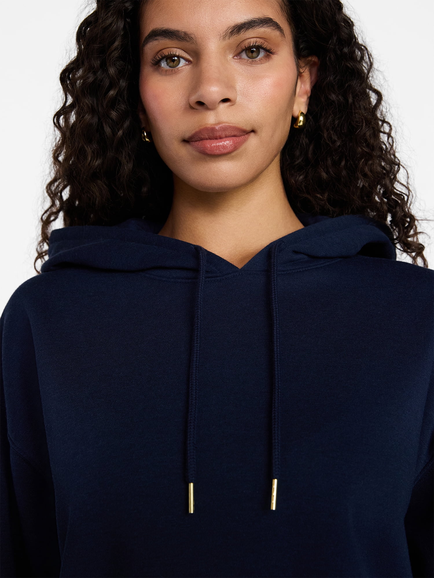 Time and Tru Women's Bubble Hem Pullover Hoodie, Size XS-XXXL