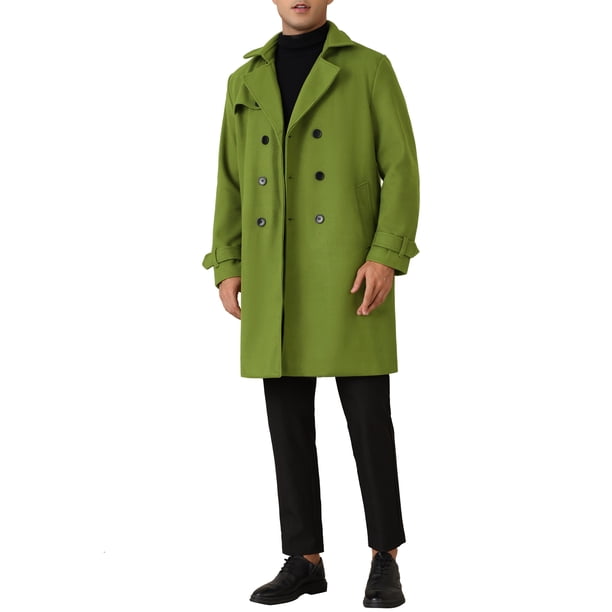 INSPIRE CHIC Winter Trench Coat for Men's Double Breasted Formal