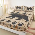 thumbnail image 3 of Homewish Wild Bear Queen Sheet Set (4-Piece) Western Boho Brown Beige Decor For Boys Kids, 3 of 7