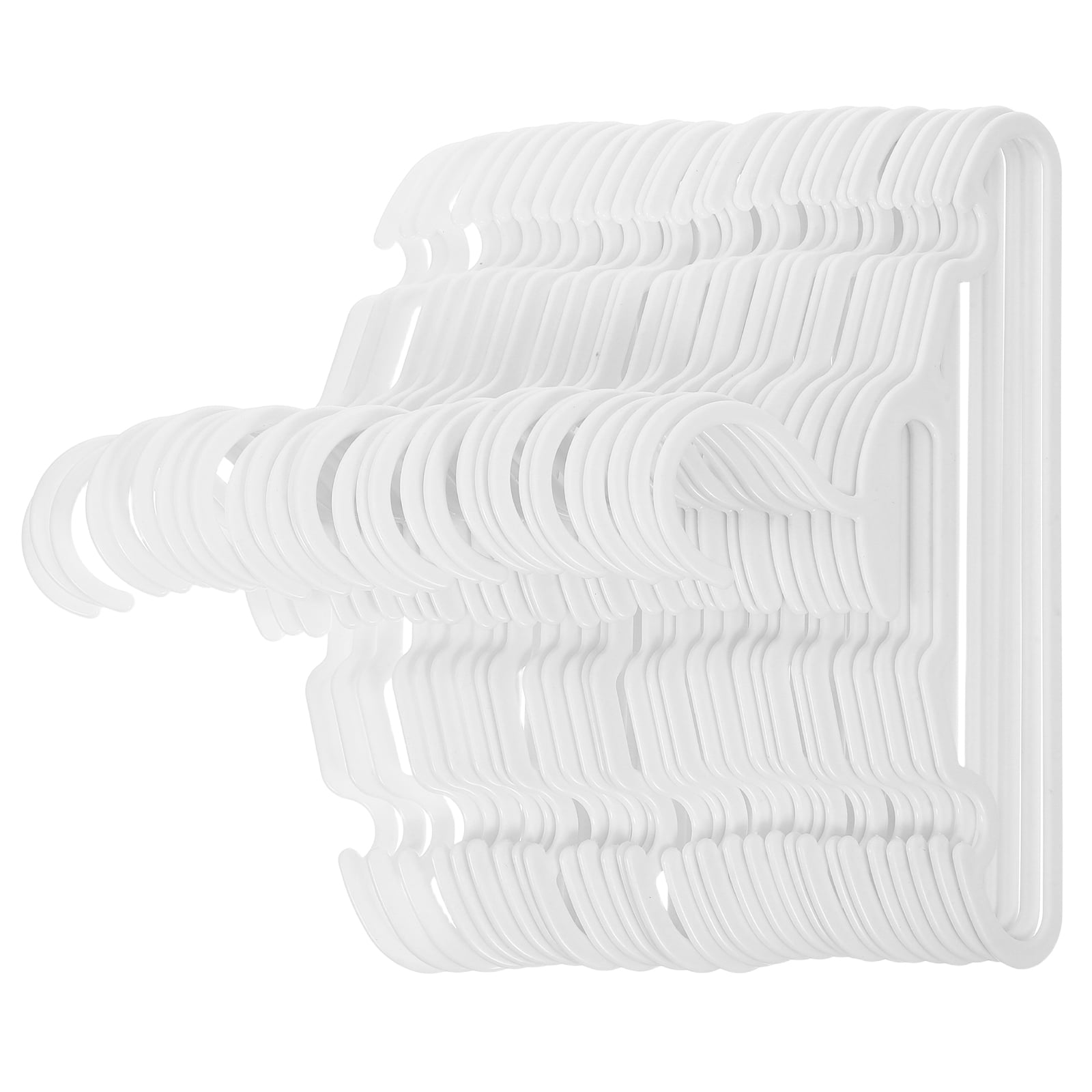HONMEET Set of 30 White Plastic Clothes Drying Hangers Lightweight Laundry Organizer for Home Use