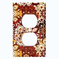 thumbnail image 2 of Metal Light Switch Plate Cover Colorful Black Red Mandala Flower Tile Pattern MDL027, 2 of 13