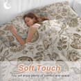 thumbnail image 4 of Farmhouse Brown Floral Bedding Duvet Cover Set King Size 4 Pieces Linen Boho Flower Rustic Country Bedding Set with Zipper Closure, 1 Comforter Cover 92x106 Inches 1 Flat Sheet & 2 Pillow Cases, 4 of 7