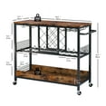 IRONCK Home Modern Wood Bar Cart with Unique Wine Rack & Glasses Holder