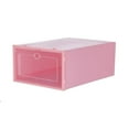 thumbnail image 2 of Plastic Stackable Shoes Box Set Foldable Clear Shoes Storage Box Portable Stacking Shoe Boxes Front Open for Home Organizer, Pink, 2 of 8