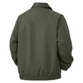 thumbnail image 5 of IROINNID Men's Faux Leather Bomber Jacket Full Zip Turndown Collar Relaxed Fit Casual Vintage Streetwear Outerwear Lightweight Spring Fall Coat Top, 5 of 9