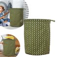 thumbnail image 1 of Patterned Linen Laundry Hamper Large Open Top for Bedroom or Bathroom - Breathable Linen Fabric Durable Design for Clothes Storage and Home Organization, 1 of 5