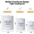 thumbnail image 3 of HELLONE Kitchen Canisters Set of 3, 473 ounces Airtight Vintage Food Storage Jars with Lids for Farmhouse Kitchen Decor, Rustic White Canisters for Coffee, Sugar, Tea, 3 of 4