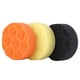 thumbnail image 5 of Kit de 3 almohadillas de pulido y encerado de 125 mm para pulidora de automóviles, color naranja, negro y amarillo., 5 of 8