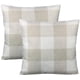 thumbnail image 1 of Fundas de almohada de cuadros escoceses de búfalo de 50 x 50 cm, fundas de cojín decorativas a cuadros beige y blancos para sofá, sillón, oficina y exterior, juego de 2 con encanto rústico, 1 of 4