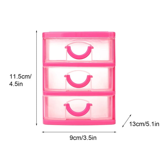 Pull Out Plastic Desktop Storage Drawer Organizer, Mini Tabletop Small Item Sorting Box, Lightweight Drawer Type Case For Stationery Cosmetics Desk Sundries Storage-(Red,M)