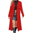 thumbnail image 3 of Women's Elegant Business Wool Coat Double Breasted Winter Long Trench Coats 2025 Trendy Long Sleeve Outerwear, 3 of 8