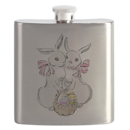 CafePress - Easter Rabbits Flask - Stainless Steel Flask 6oz Drinking Flask