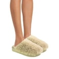 thumbnail image 2 of No Boundaries Women's Fuzzy Platform Slippers, 2 of 6