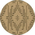 thumbnail image 1 of Ahgly Company Indoor Round Abstract Brown Contemporary Area Rugs, 4' Round, 1 of 4