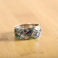 thumbnail image 4 of K-KED Pure S925 Sterling Silver Band Men Women Lucky Enamel Lotus Leaf Fish Ring-default, 4 of 5