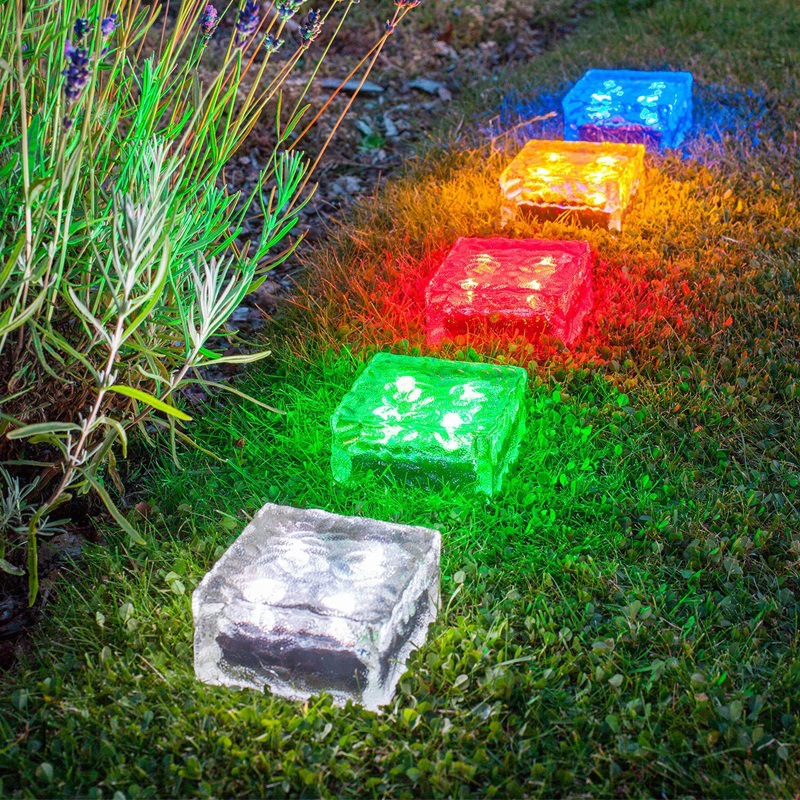 Landscape　Yard　Brick　Solar　Glass　Road　Lights,LED　Path　Light　Light,Ice　Light　for　Buried　Cube　Cube,Frosted　Outdoor　Light　Christmas　並行輸入　Square　Glass　屋外照明